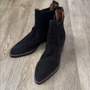 Coach Black suede  Textured Ankle Booties